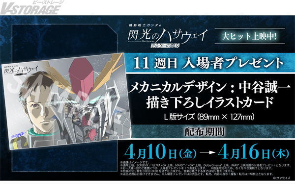 映画『機動戦士ガンダム 閃光のハサウェイ キルケーの魔女』4月10日(金)より配布される11週目入場者プレゼントは「メカニカルデザイン：中谷誠一描き下ろしイラストカード」に決定！
